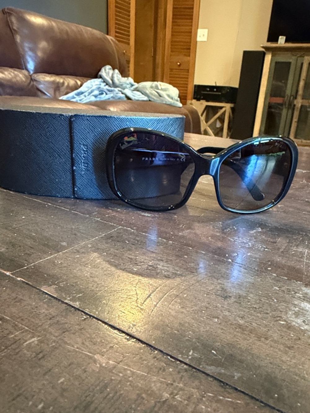 Prada Women’s Black Gradient Lens Oversized Sunglasses